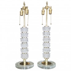 Pair of spiky Murano glass table lamps